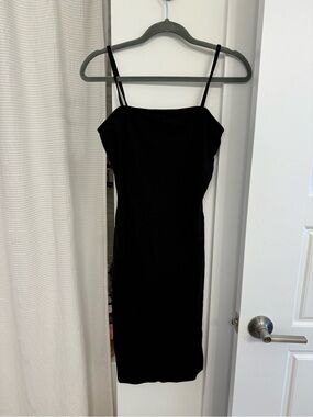 Topshop Black Spaghetti Strap Midi Dress